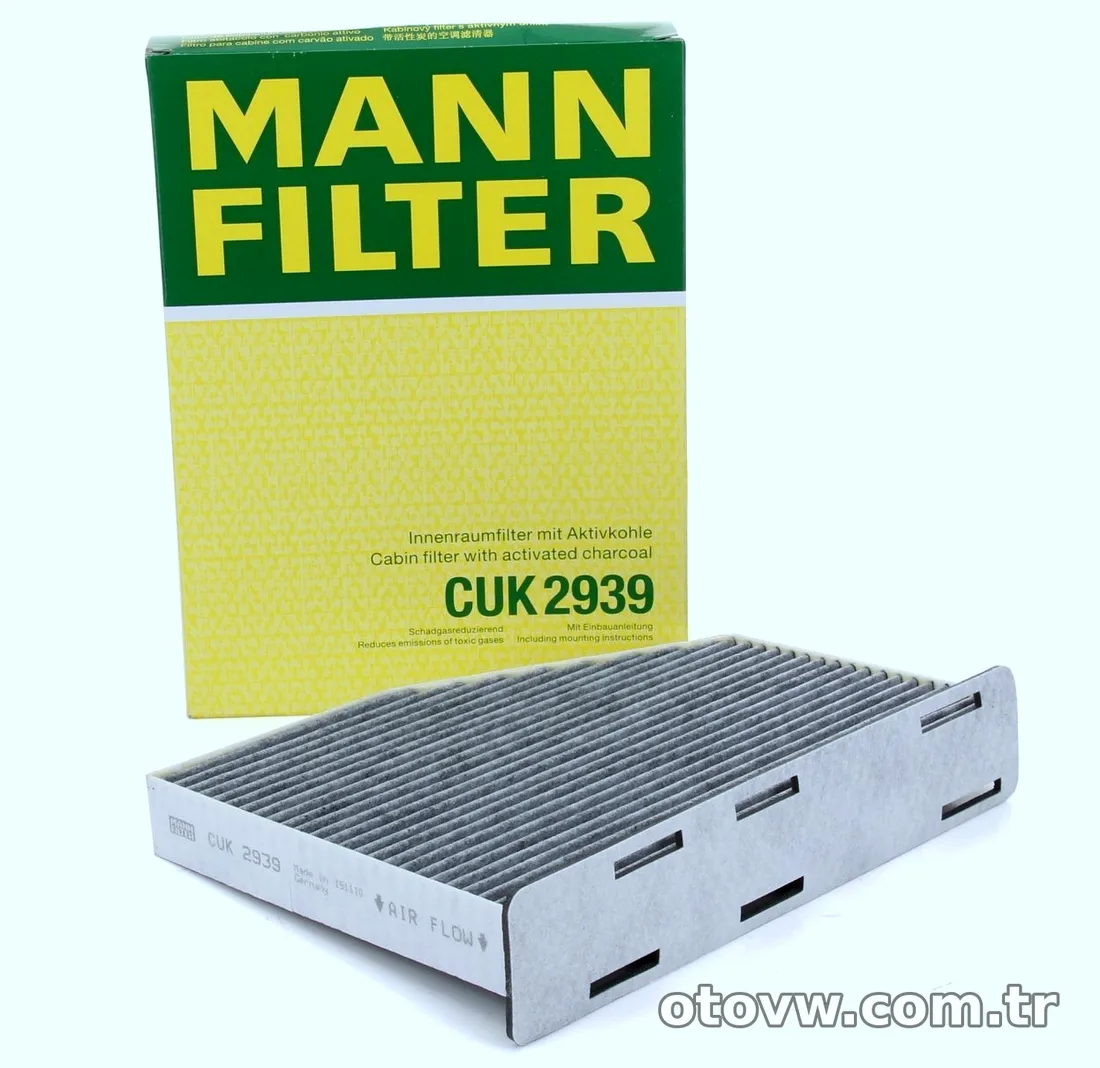 MANN CUK2939 | Volkswagen Golf 5 Aktif Karbonlu Polen Filtresi; Golf 6/Jetta/Passat/Tiguan/Caddy/A3/Q3 uyumlu - MANN - M