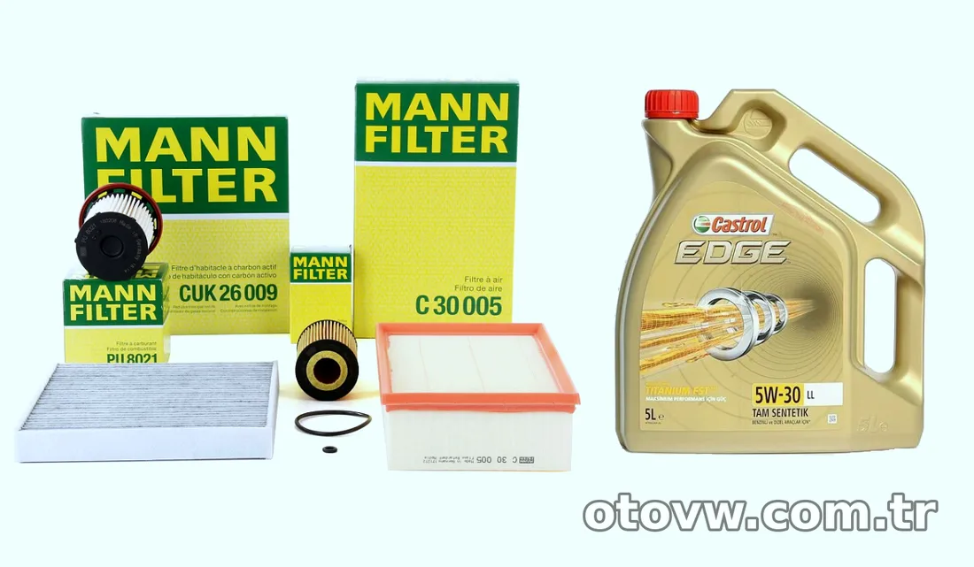 Volkswagen Golf 7 1.6 TDI Periyodik Bakım Seti Motor Yağlı Mann Castrol Motor Yağlı - MANN - MAN.HU7020Z / MAN.C30005 /