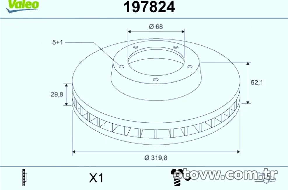 ON FREN AYNASI HAVALI SAG SOL AUDI A4 A5 Q5 (320X30MM) 08>> - Valeo - VALEO 197824
