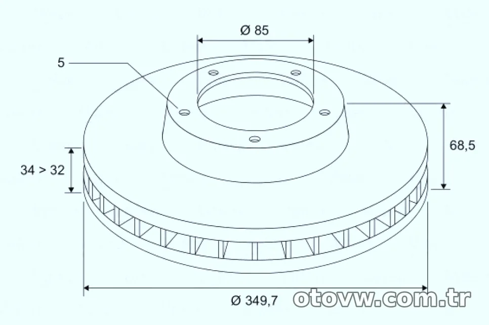 ON FREN DISK AYNASI SOL HAVALI AUDI Q7 PORSCHE CAYENNE PANAMERA TOUAREG 02> - Valeo - VALEO 197535