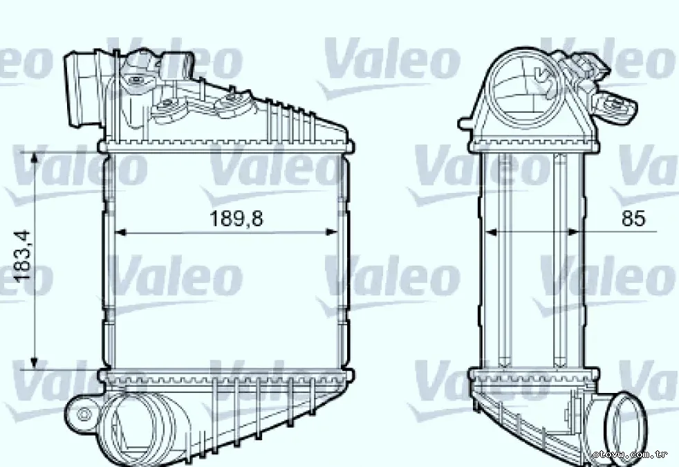 TURBO RADYATORU INTERCOOLER GOLF IV BORA A3 OCTAVIA TOLEDO LEON 1,9 TDI 98>06 - Valeo - VALEO 817205