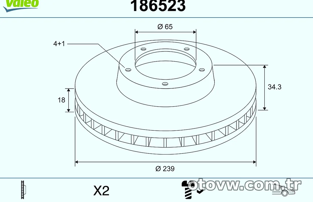 VALEO 186523 Fren Disk Ayna - VALEO - 186523