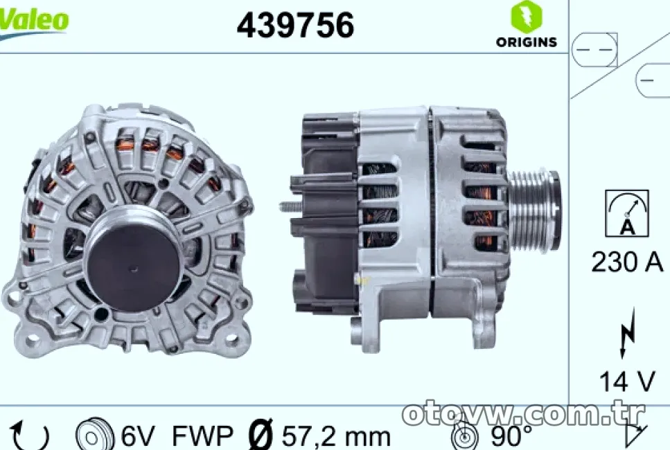 VALEO 439756 ALTERNATOR VAG - Valeo - VALEO 439756