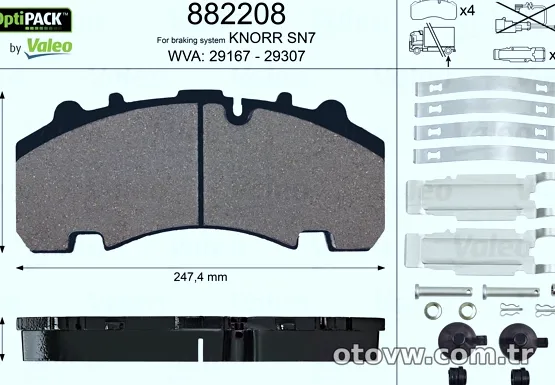 VALEO 882208 Fren Disk Balata - VALEO - 882208