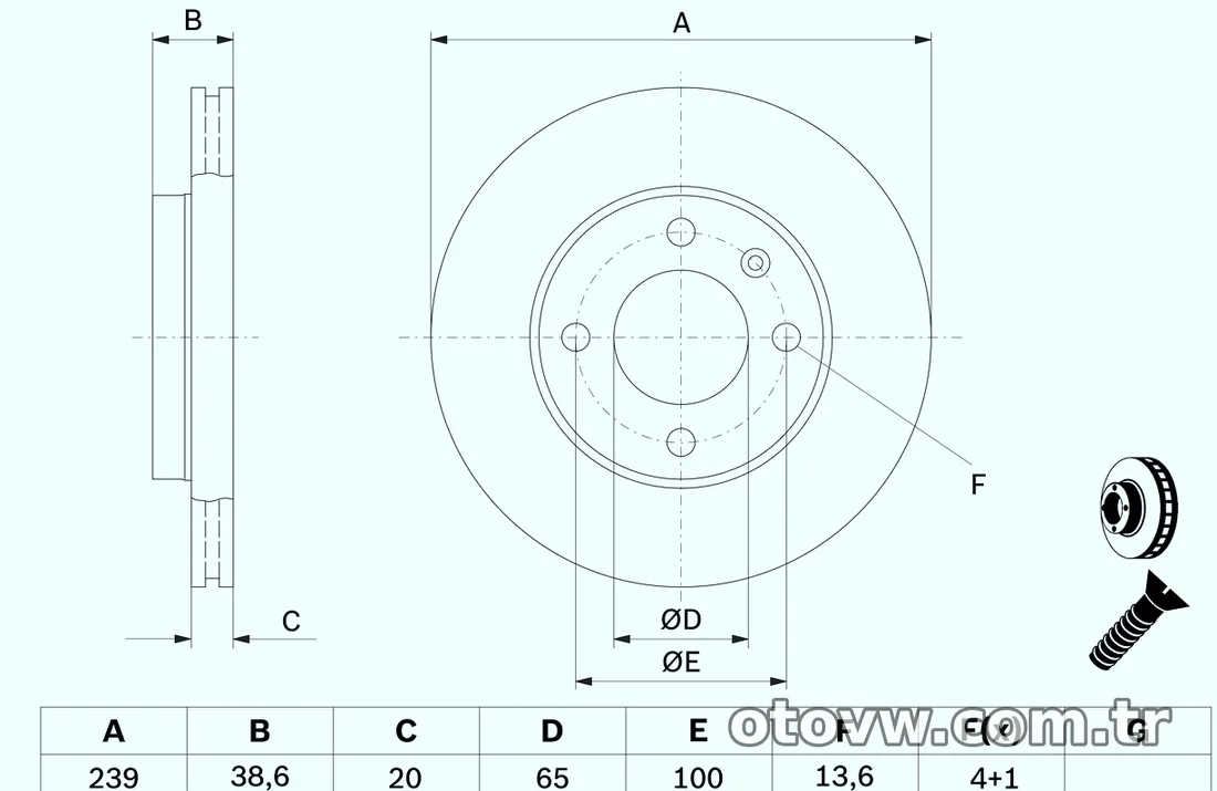 BOSCH 0986478017 Fren Disk Ayna - BOSCH - 0986478017