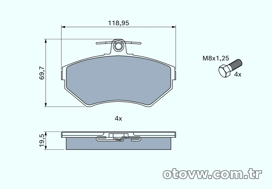 BOSCH 0986494021 Fren Disk Balata - BOSCH - 0986494021