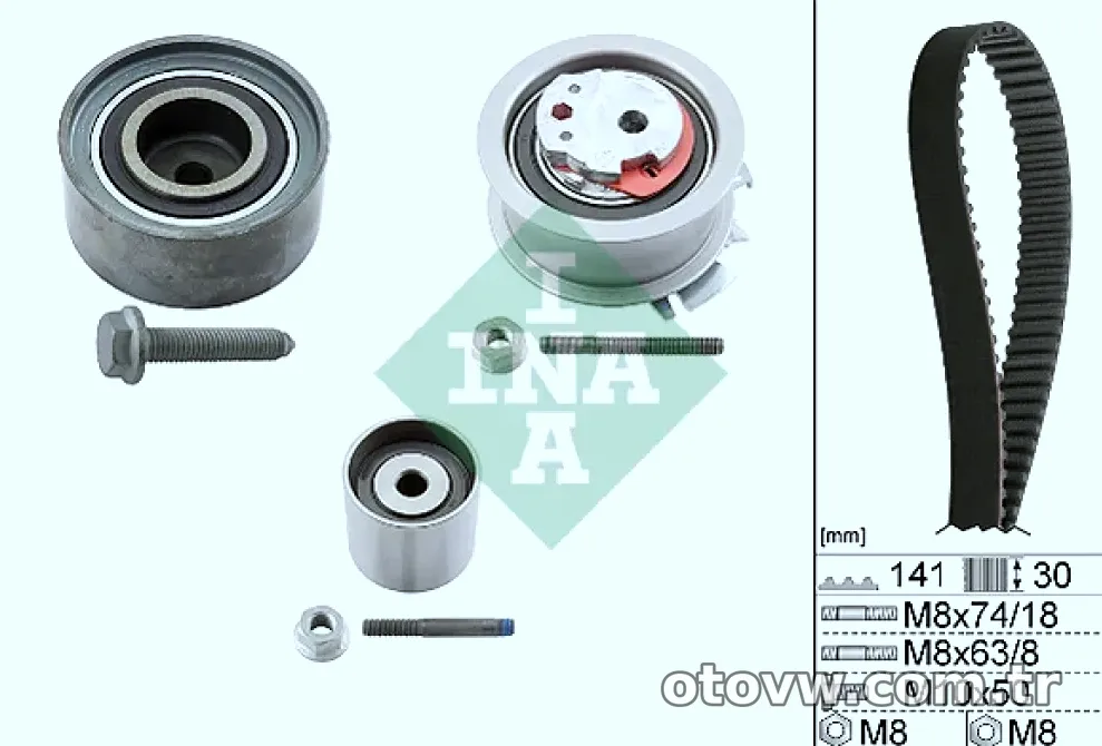 EKSANTRIK GERGI KITI GOLF V JETTA III PASSAT OCTAVIA TOLEDO III LEON A3 2,0TDI 16V (BKP BMR BRE BKD) - INA - INA 5300405