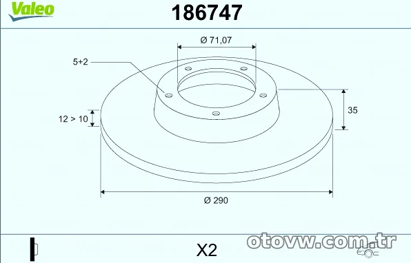 VALEO 186747 Fren Disk Ayna - VALEO - 186747