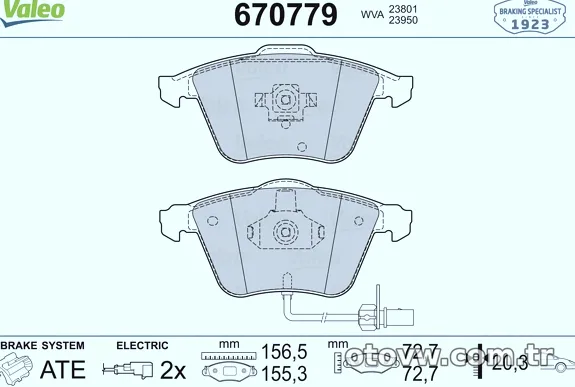 VALEO 670779 Fren Disk Balata - VALEO - 670779